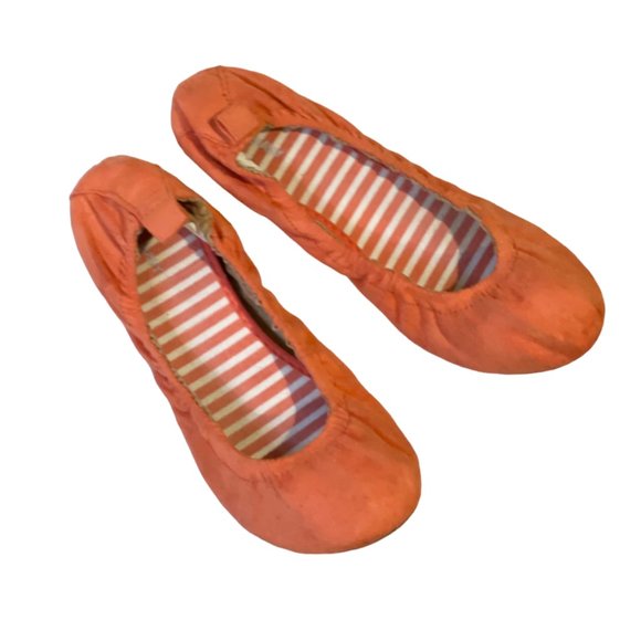 Orange Old Navy Faux Suede Ballet Flats, Size 7 - Picture 3 of 7